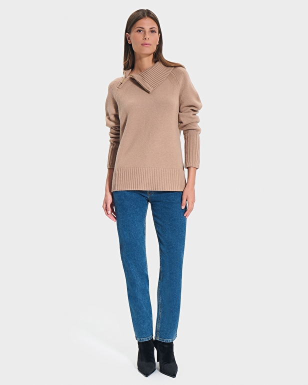 Pull Nuala Pull en laine camel ZAPA