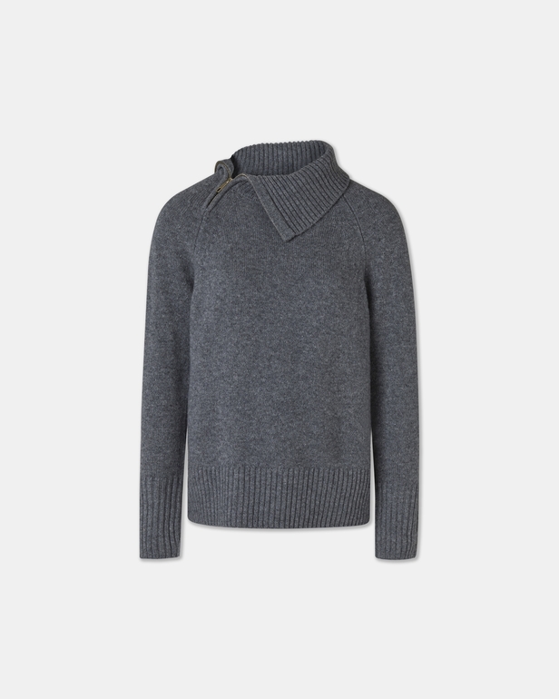 Pull Nuala Pull en laine gris chin&eacute; ZAPA