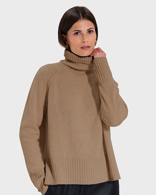 Pull Nefeli Pull col roul&eacute; en cachemire camel ZAPA
