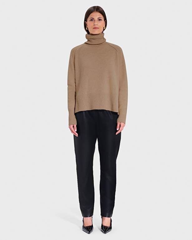 Pull Nefeli Pull col roul&eacute; en cachemire camel ZAPA