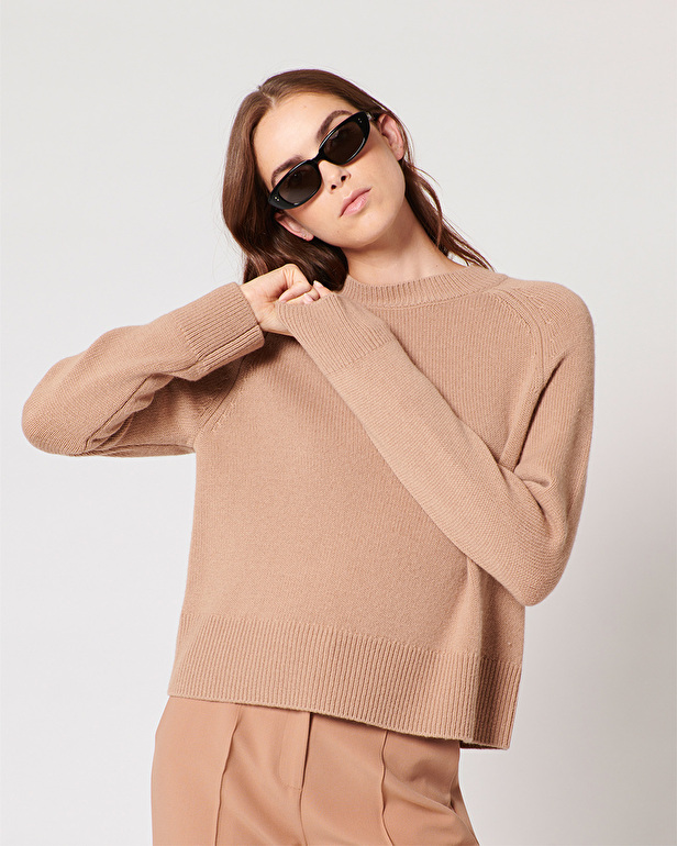 Pull Neona Pull en laine camel ZAPA