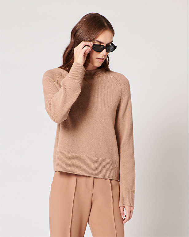 Pull Neona Pull en laine camel ZAPA
