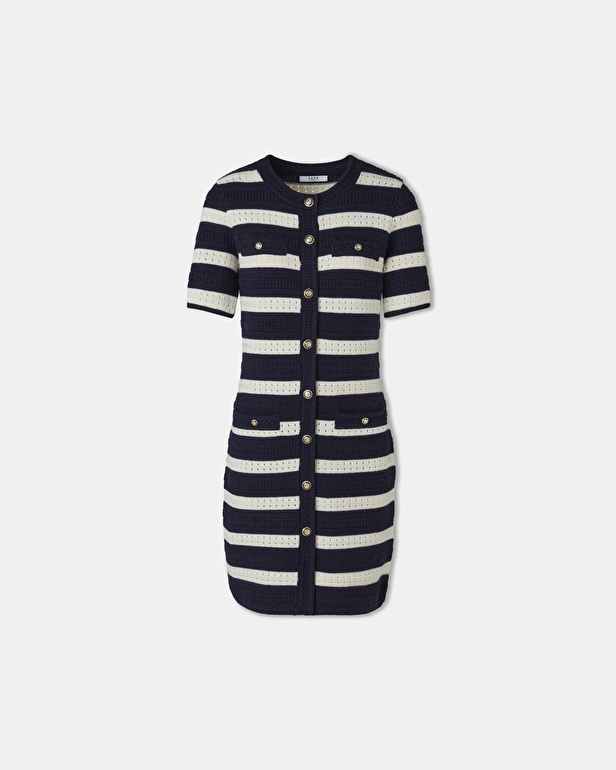 Robe Risma Robe fa&ccedil;on tweed &agrave; rayures ZAPA