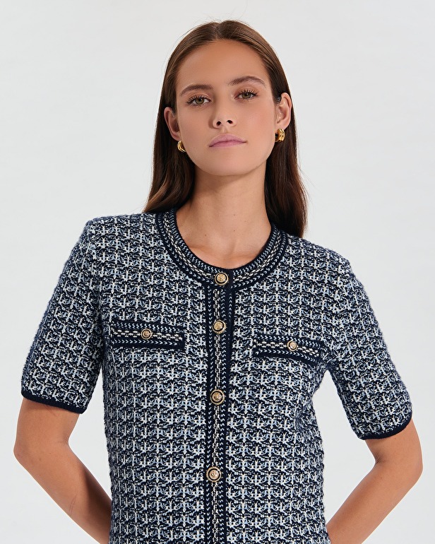 Robe Risma Robe fa&ccedil;on tweed nocturne ZAPA