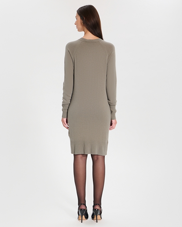 Robe Rosamund Robe maille en laine kaki ZAPA