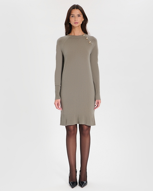 Robe Rosamund Robe maille en laine kaki ZAPA