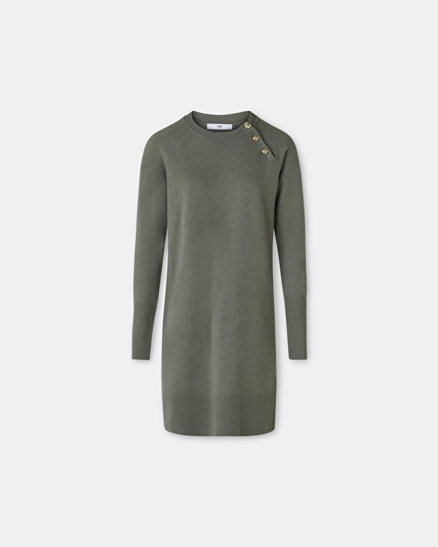 Robe Rosamund Robe maille en laine kaki ZAPA