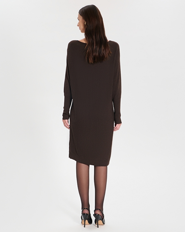 Robe Maille Rendy Robe mi-longue en maille chocolat ZAPA