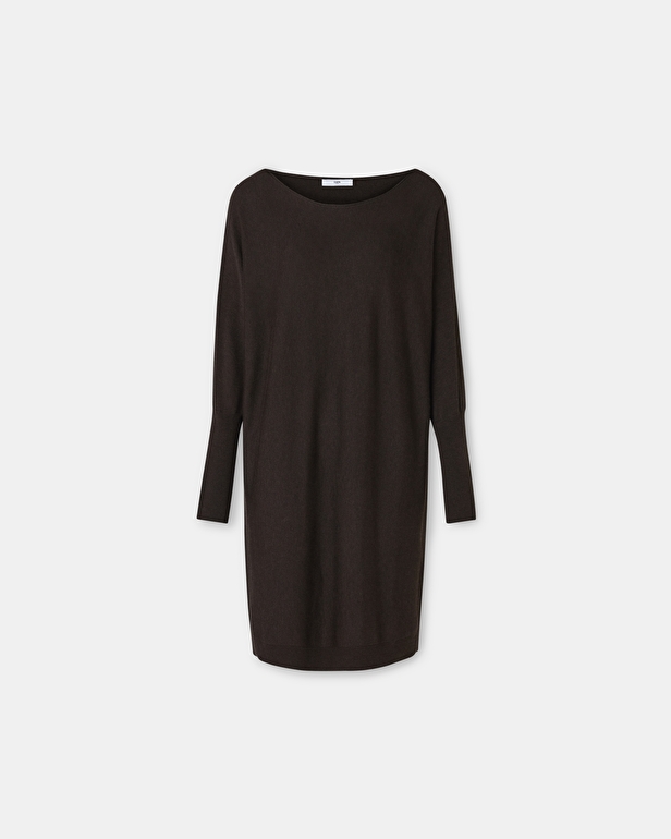 Robe Maille Rendy Robe mi-longue en maille chocolat ZAPA