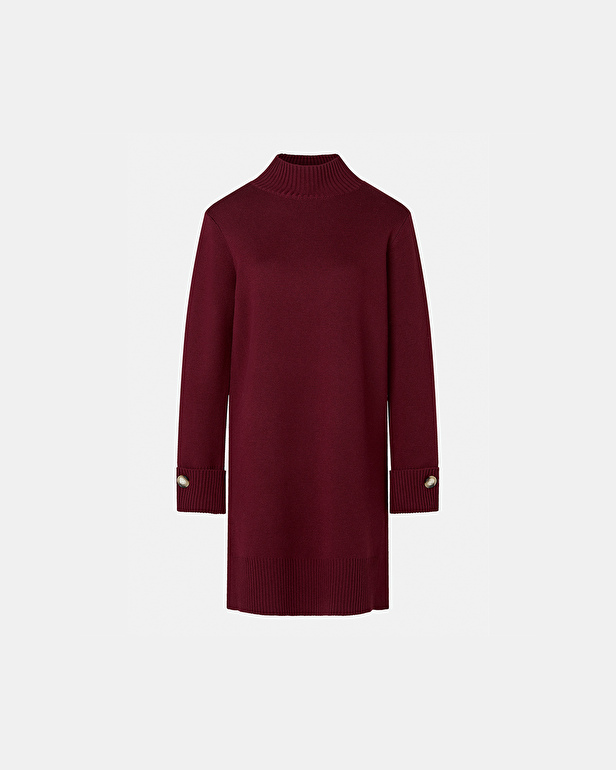 Robe Ritan Robe courte en maille bordeaux ZAPA