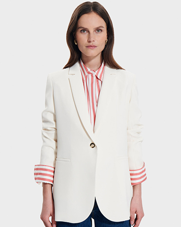 Veste Victorina Veste de tailleur en cr&ecirc;pe &eacute;crue ZAPA