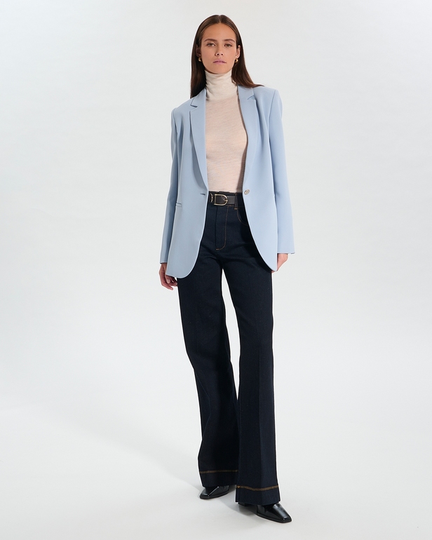 Veste Victorina Veste de costume en cr&ecirc;pe bleu ciel ZAPA