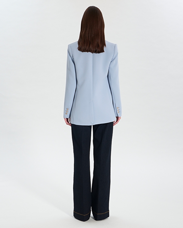 Veste Victorina Veste de costume en cr&ecirc;pe bleu ciel ZAPA