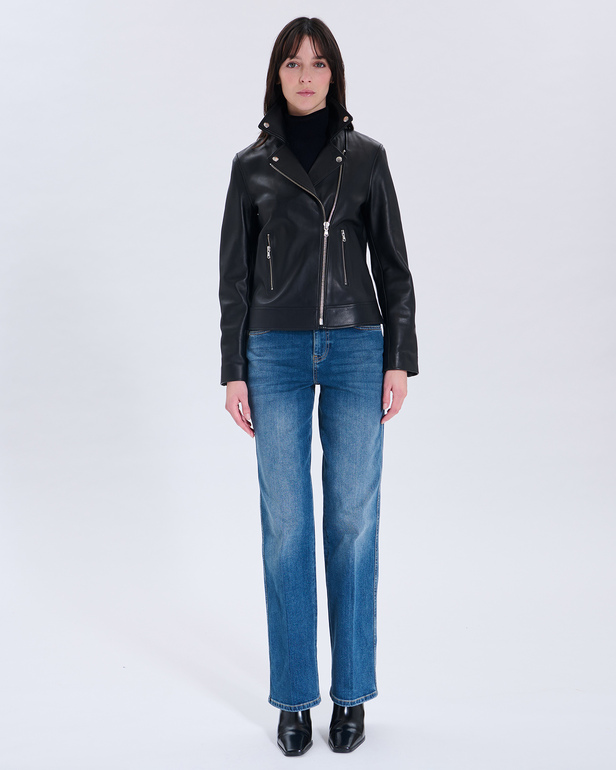 Veste Hancore Perfecto en cuir noir ZAPA