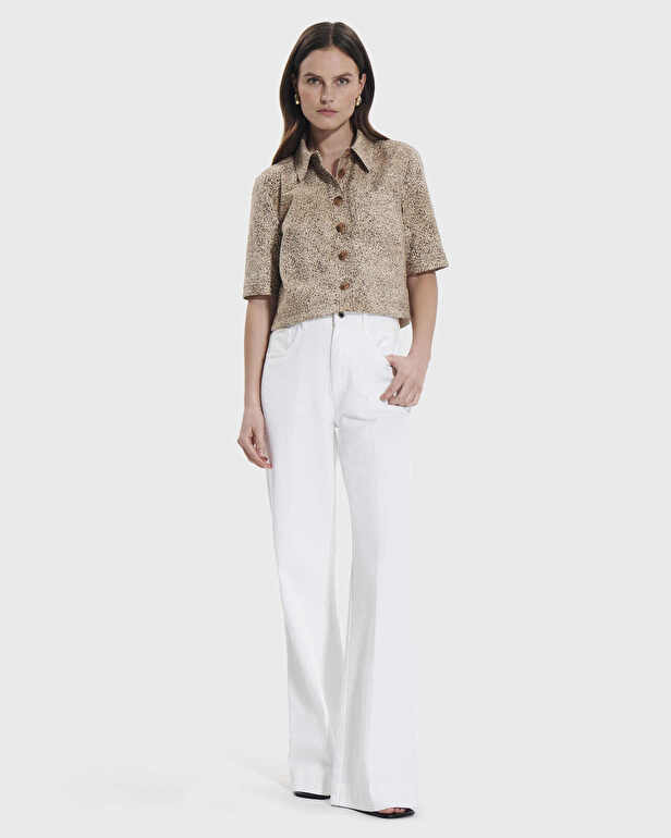 Chemise Celina Chemise courte &agrave; imprim&eacute; L&eacute;opard ZAPA