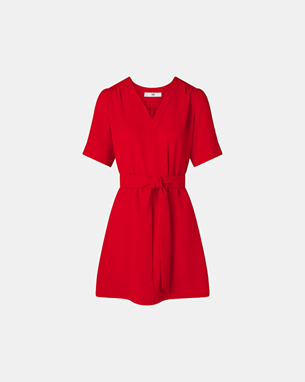 Robe Retie Robe droite cintr&eacute;e rouge ZAPA