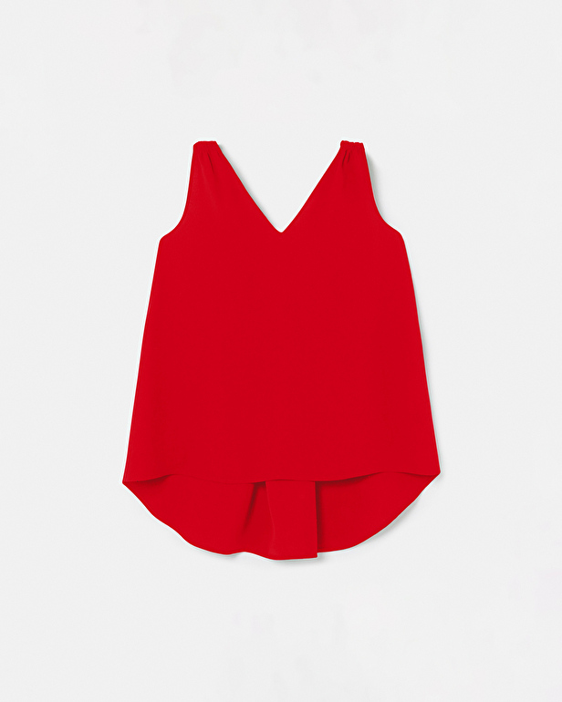 Top Tafie Top d&eacute;bardeur rouge ZAPA