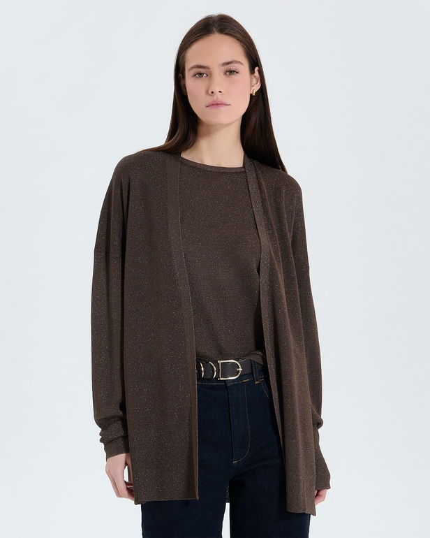 Gilet Gypsine Gilet long ouvert taupe ZAPA