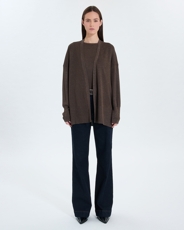 Gilet Gypsine Gilet long ouvert taupe ZAPA