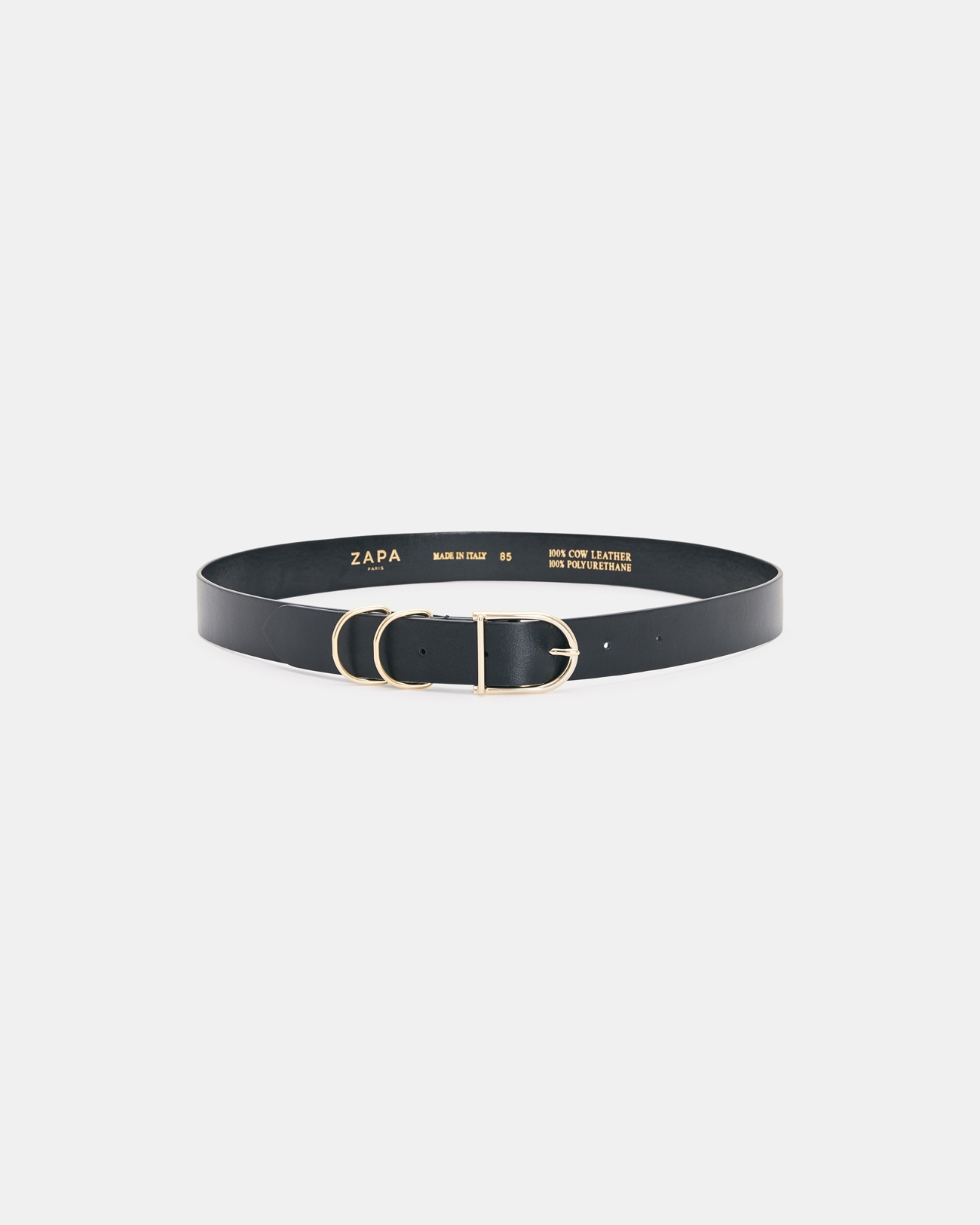 Ceinture Clelia Ceinture lisse noir ZAPA