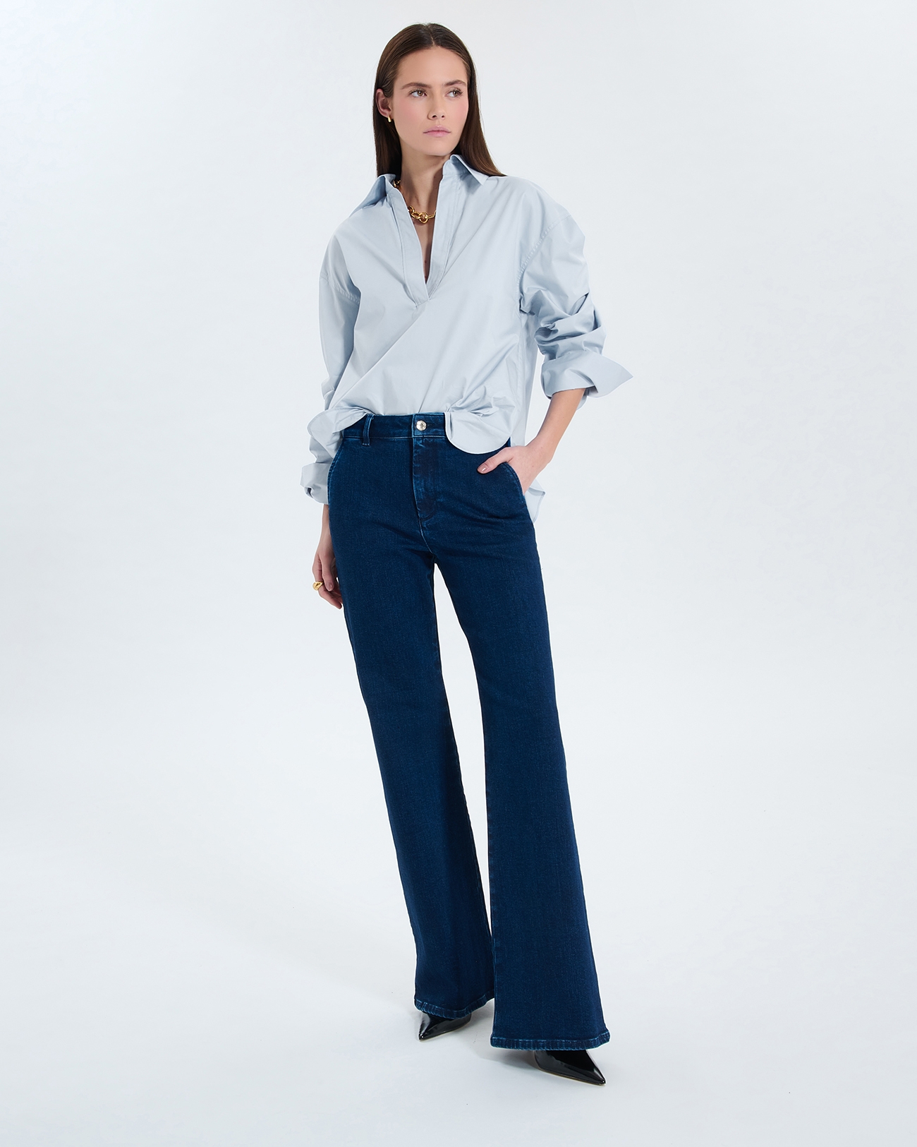 Chemise Caprice Chemise en popeline bleu ciel ZAPA