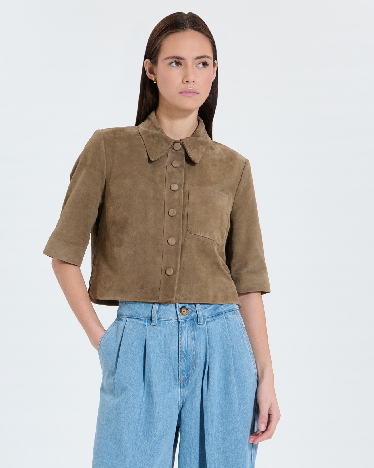 Chemise Celina Chemise courte kaki ZAPA