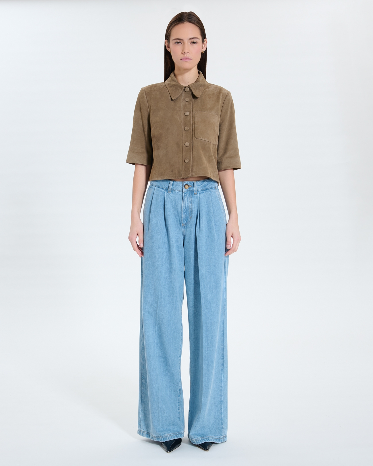 Chemise Celina Chemise courte kaki ZAPA