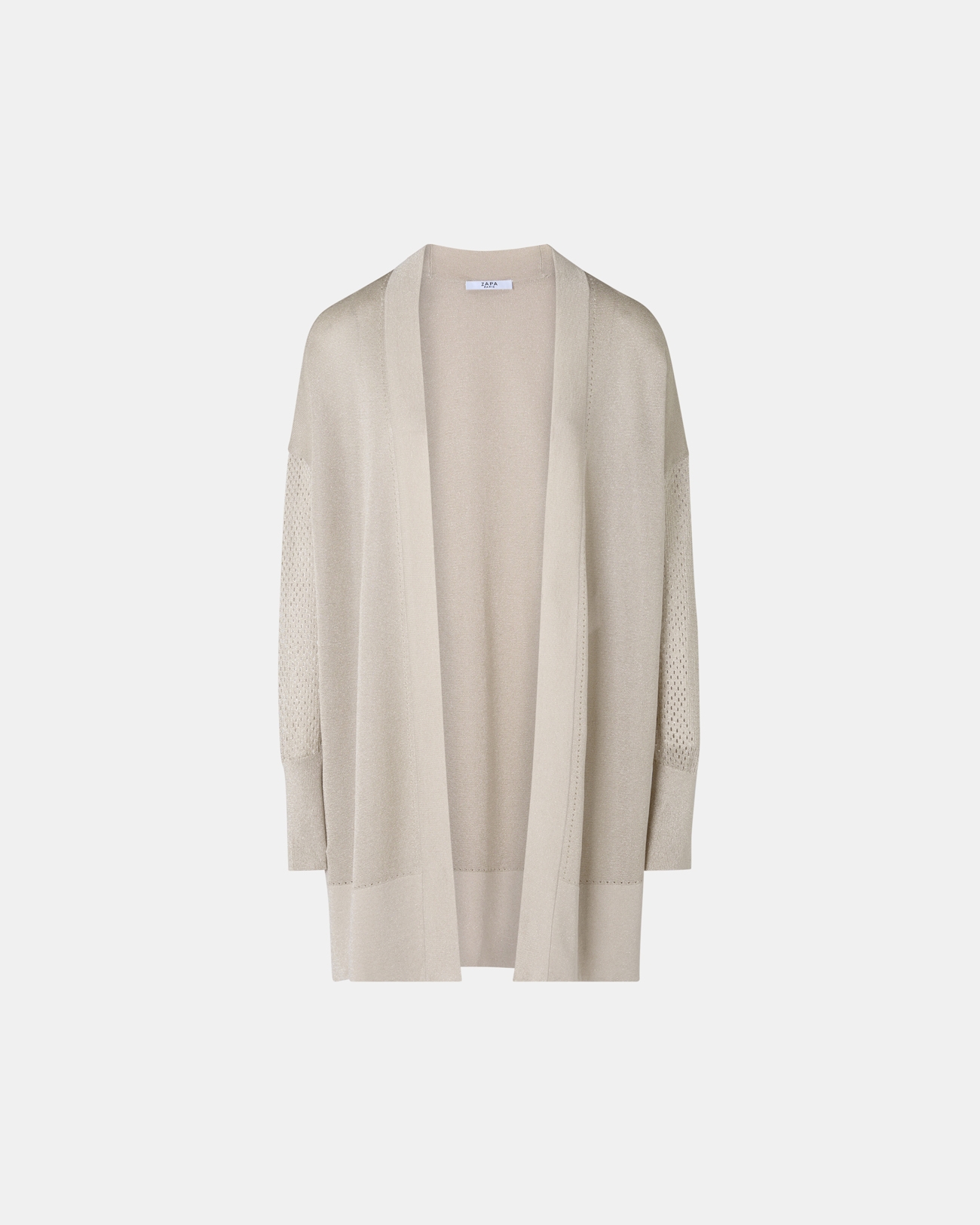 Pull Geane Gilet long ajour&eacute; champagne paillet&eacute; ZAPA
