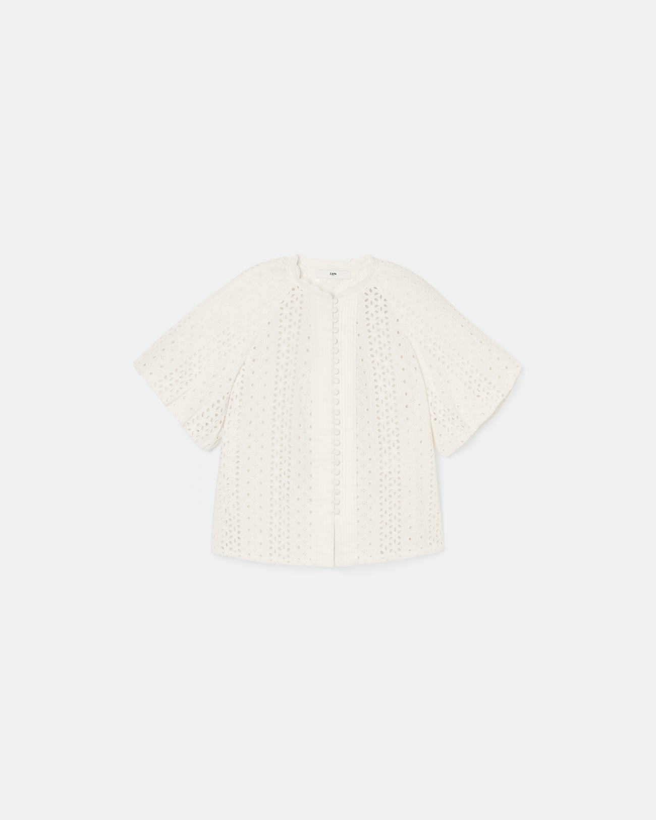 Chemise Bamako Chemisier en broderie anglaise &eacute;cru ZAPA