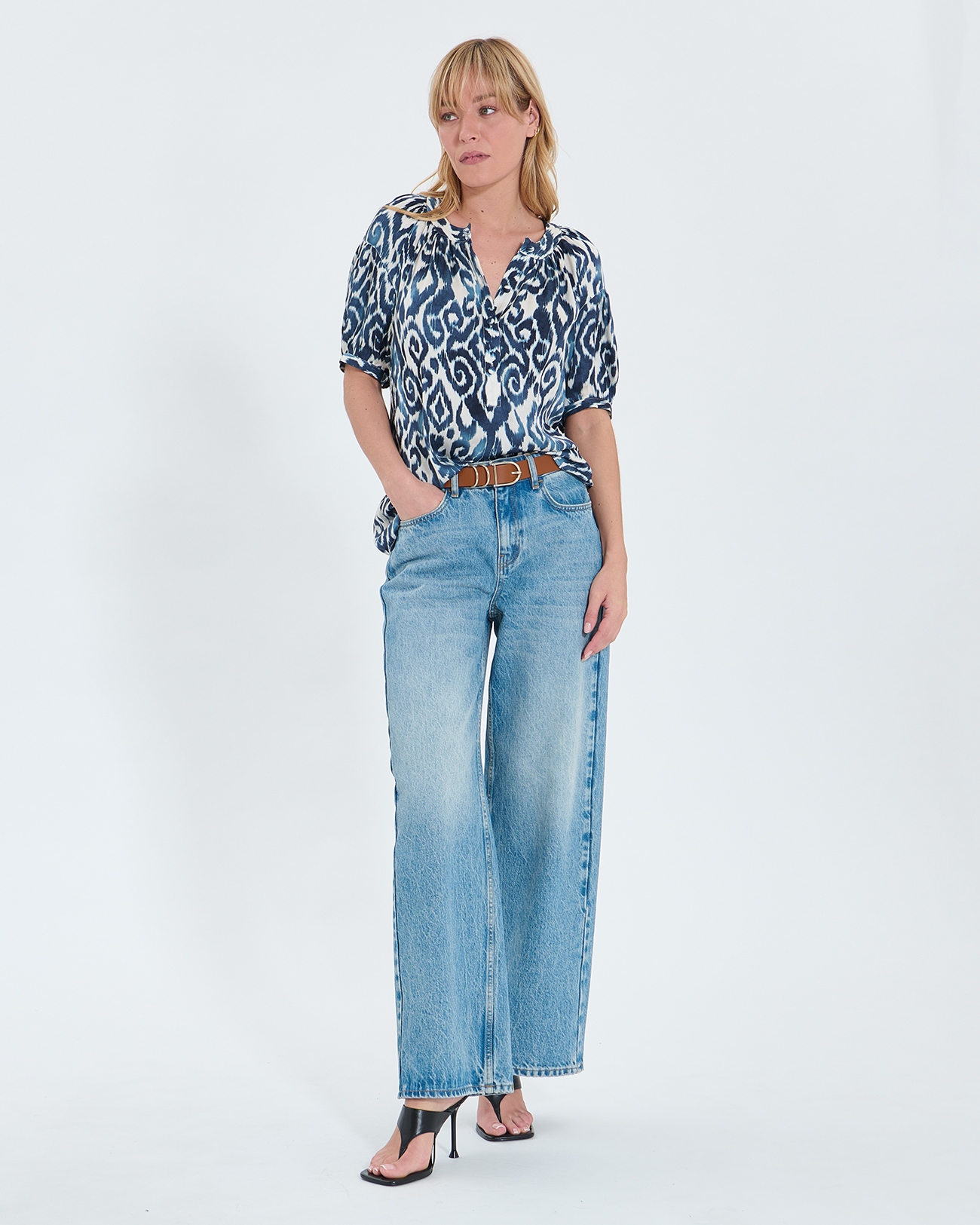Chemise Tiphaine Chemise fluide &agrave; imprim&eacute; Summer wave ZAPA