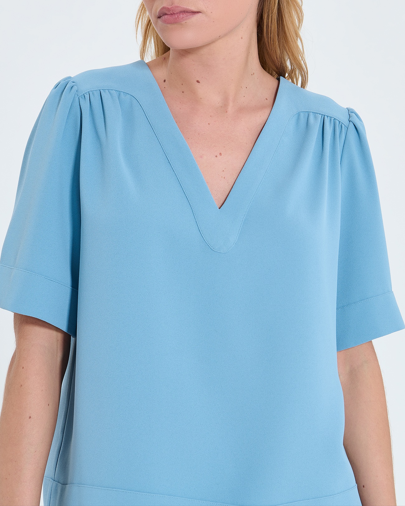 Top Tahiel Top fluide &eacute;cru bleu ZAPA