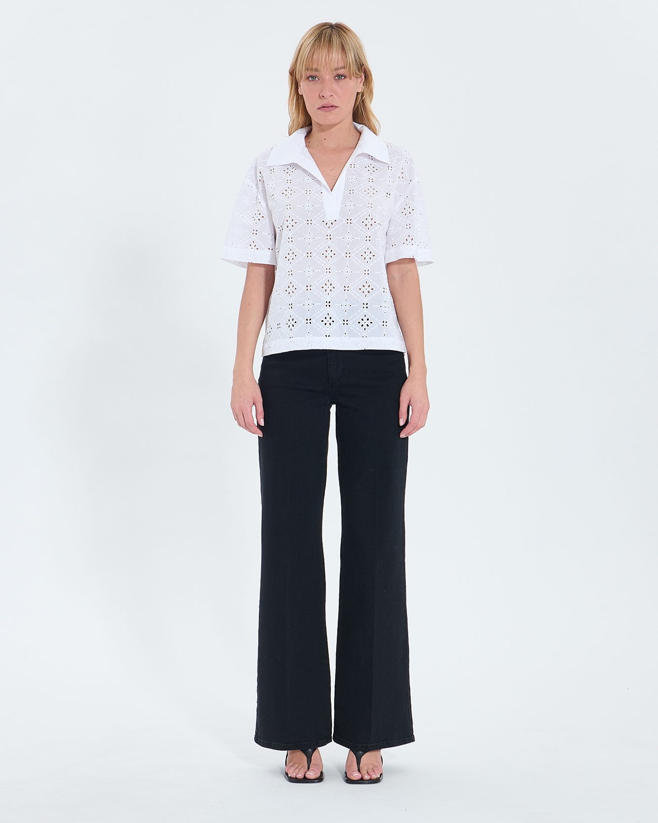 Top Teyma Top ample en broderie anglaise &eacute;crue ZAPA