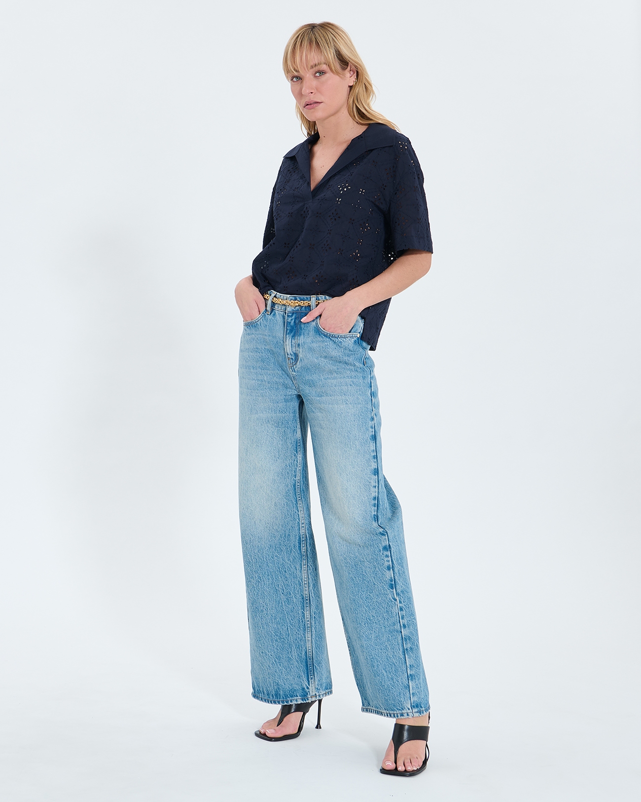 Top Teyma Top ample en broderie anglaise nocturne ZAPA