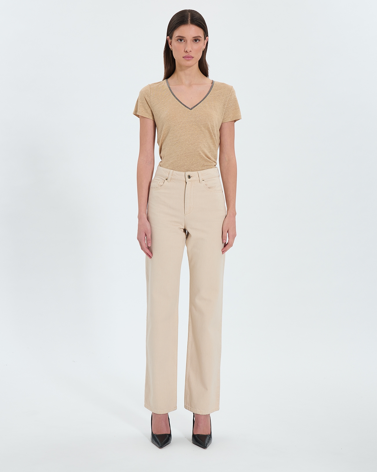 Jean PamCrop Jean crop beige ZAPA
