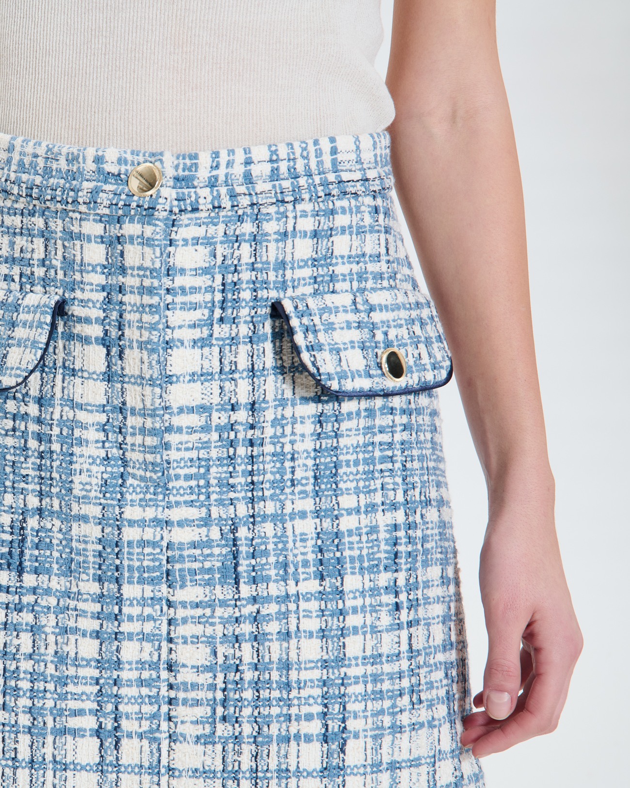 Jupe Juro Jupe courte style tweed bleue ZAPA