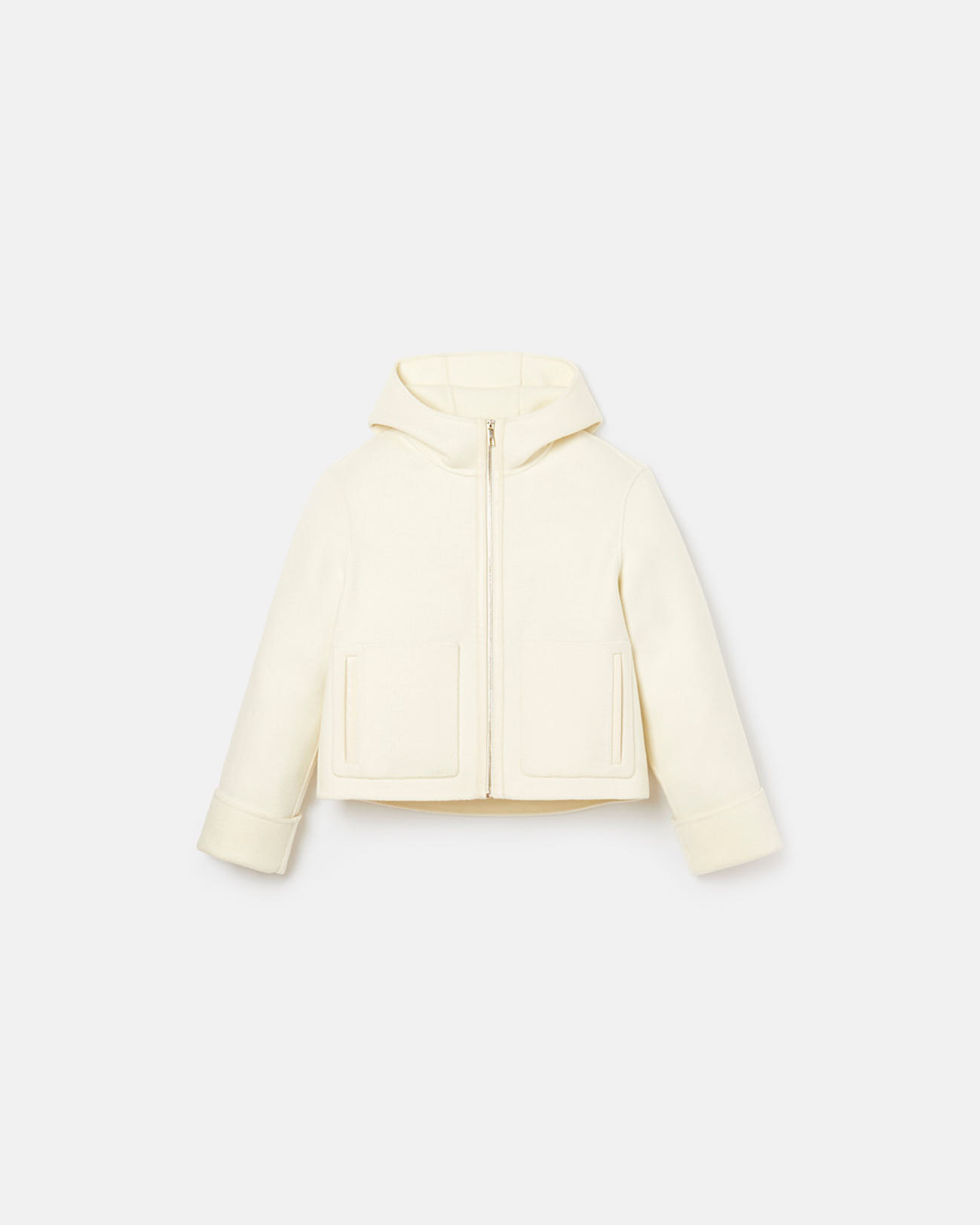 Manteau Marjy Manteau en laine &eacute;cru contour cuir ZAPA
