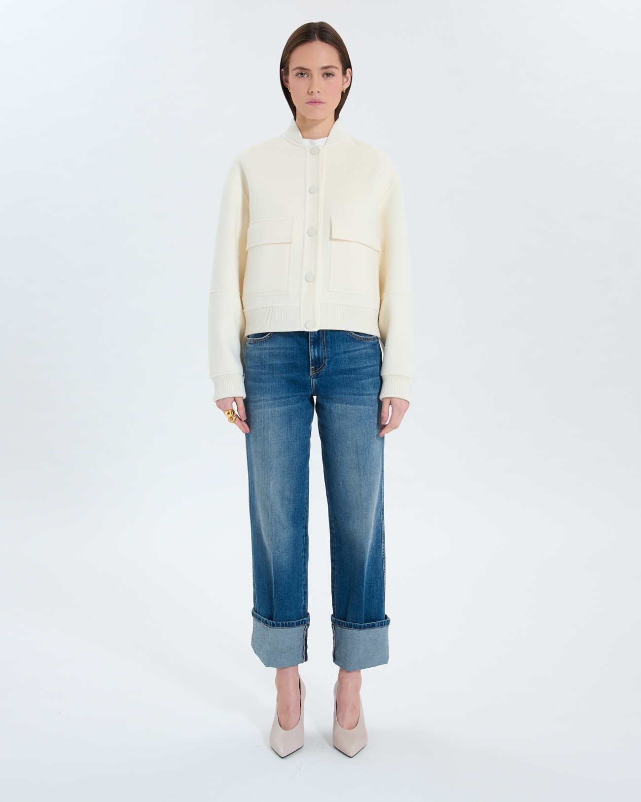 Manteau Maevan Manteau court double face &eacute;cru ZAPA