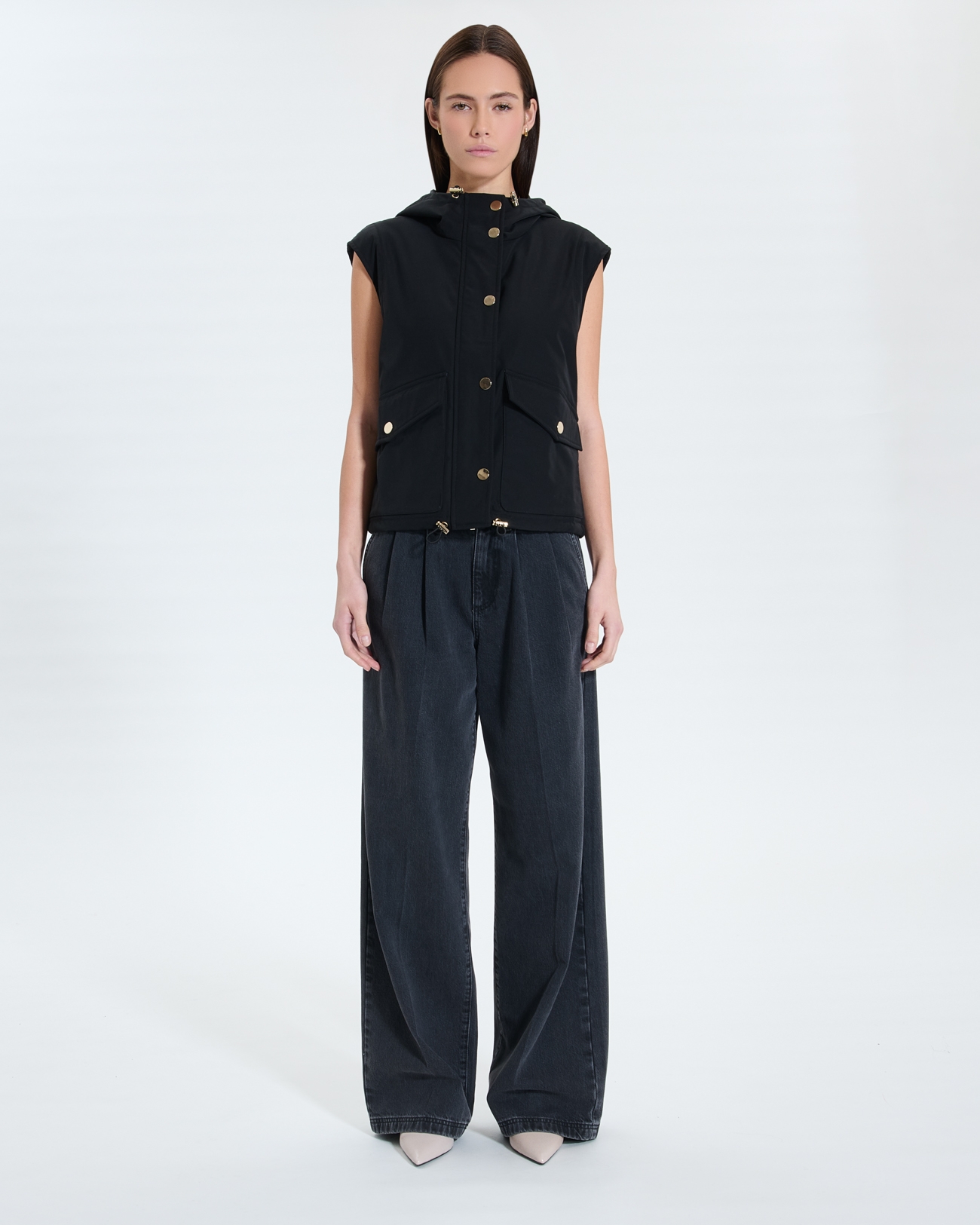 Manteau Maeli Manteau sans manches noir ZAPA
