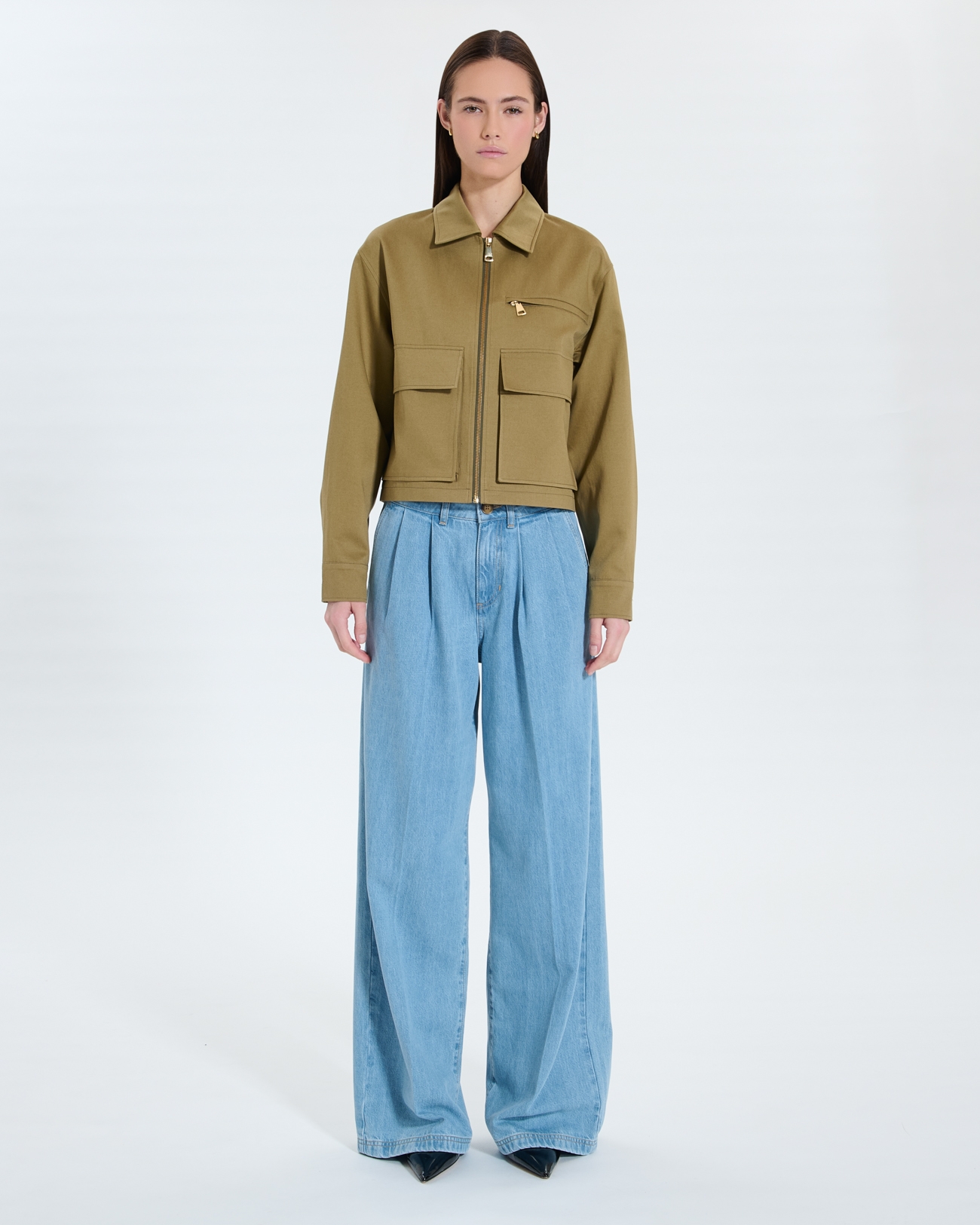 Veste Maloa Manteau court kaki ZAPA