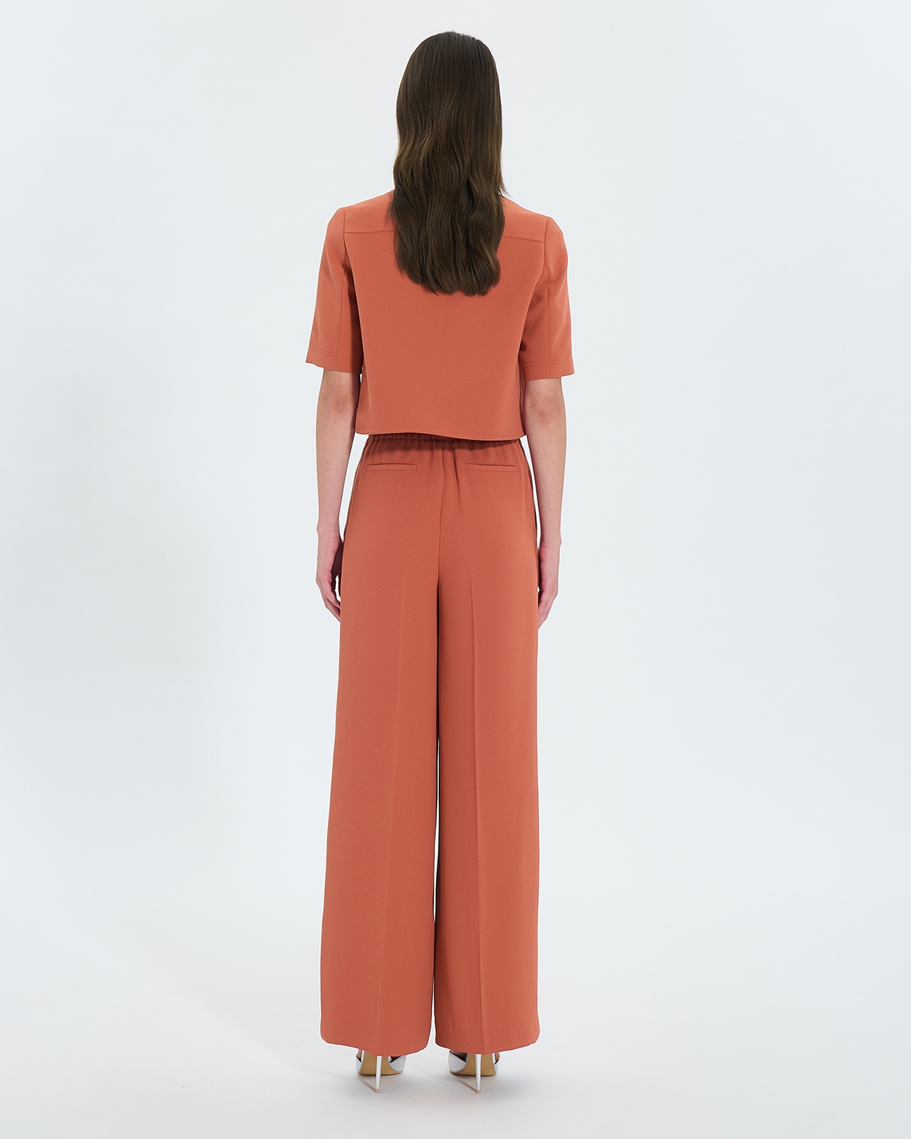Pantalon Piela Pantalon ample en cr&ecirc;pe brique ZAPA