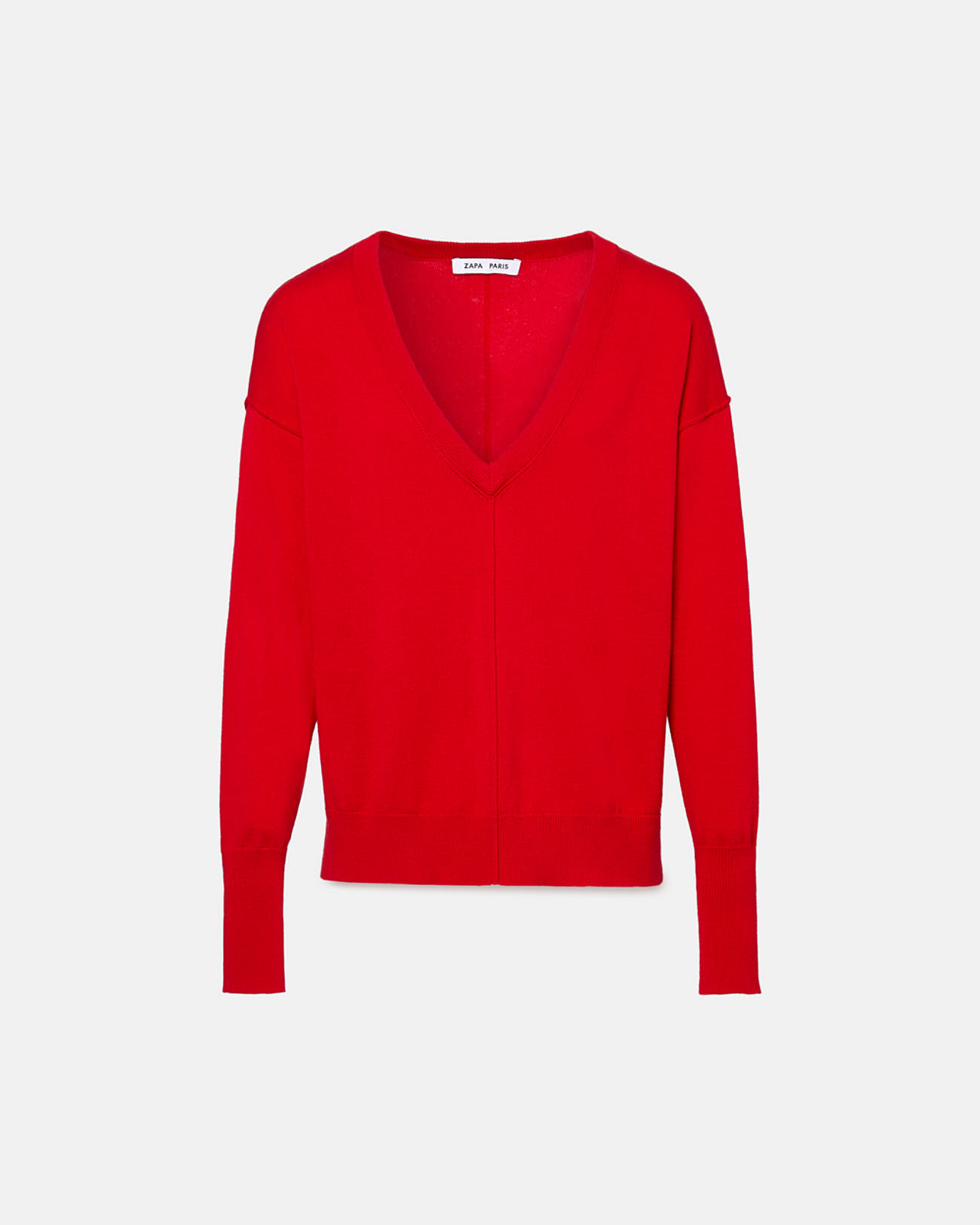 Pull Pucci Pull fin &agrave; col V rouge ZAPA