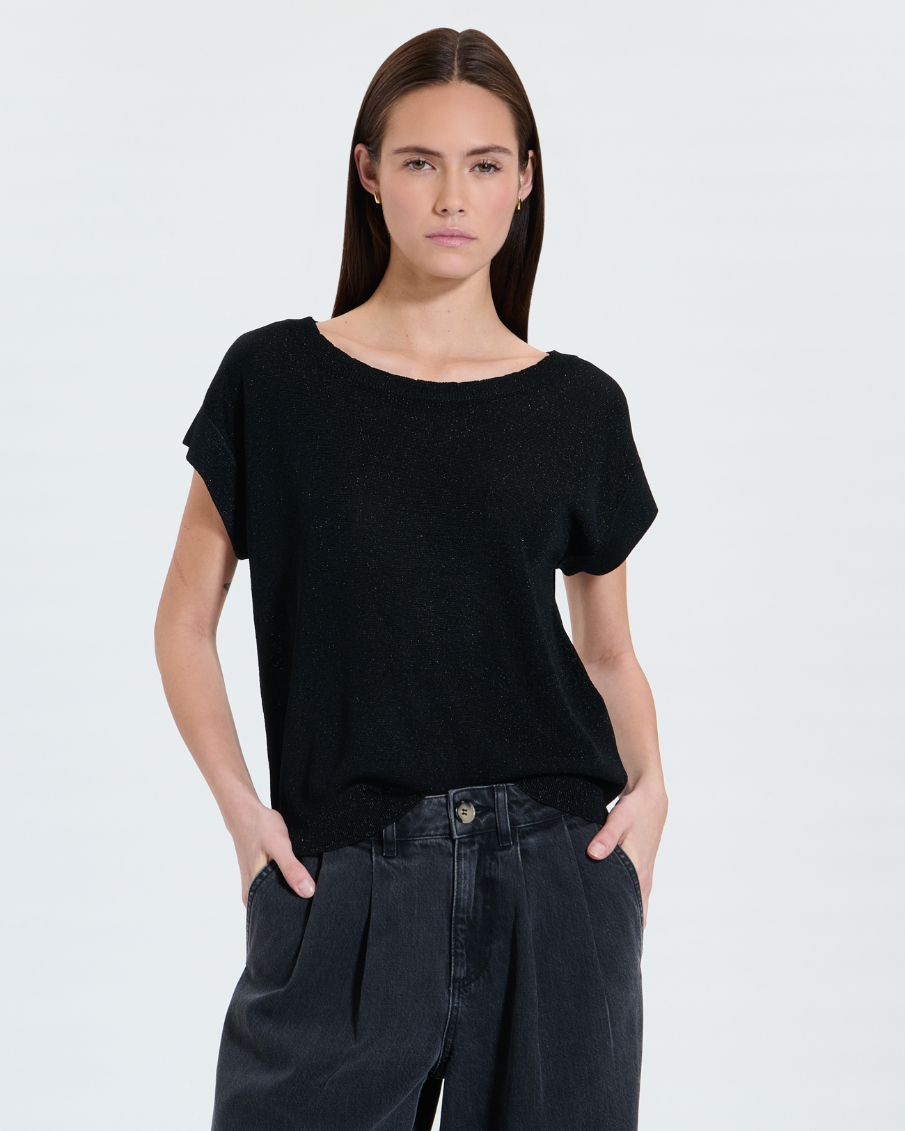 Pull Pradel Pull fin noir paillet&eacute; ZAPA