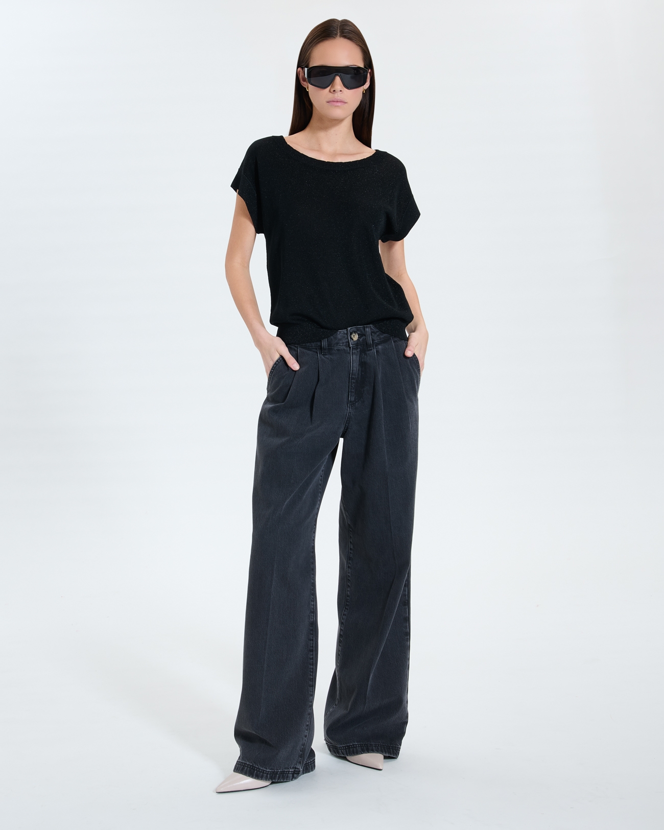 Pull Pradel Pull fin noir paillet&eacute; ZAPA