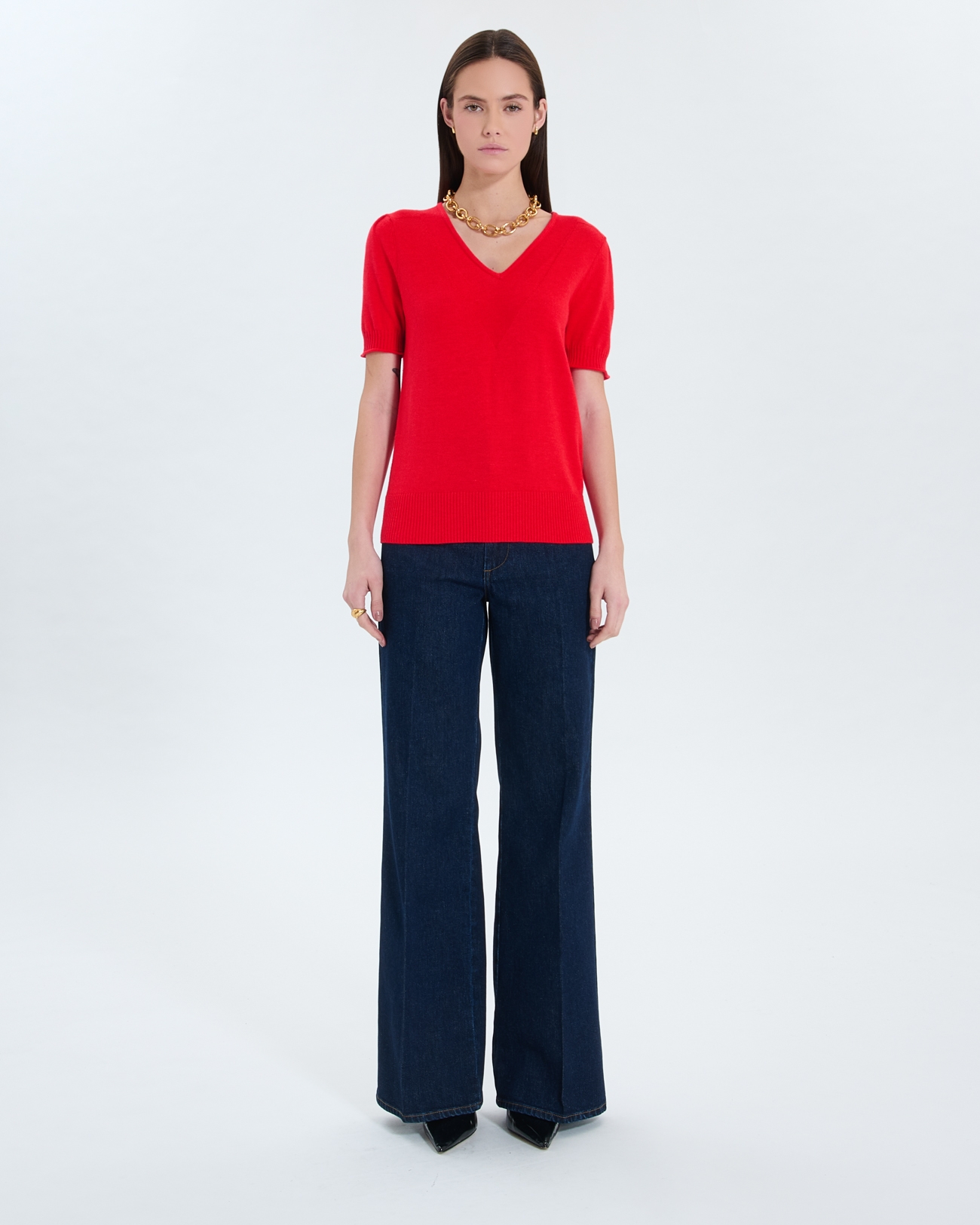 Pull Narvi Pull manches courtes rouge ZAPA