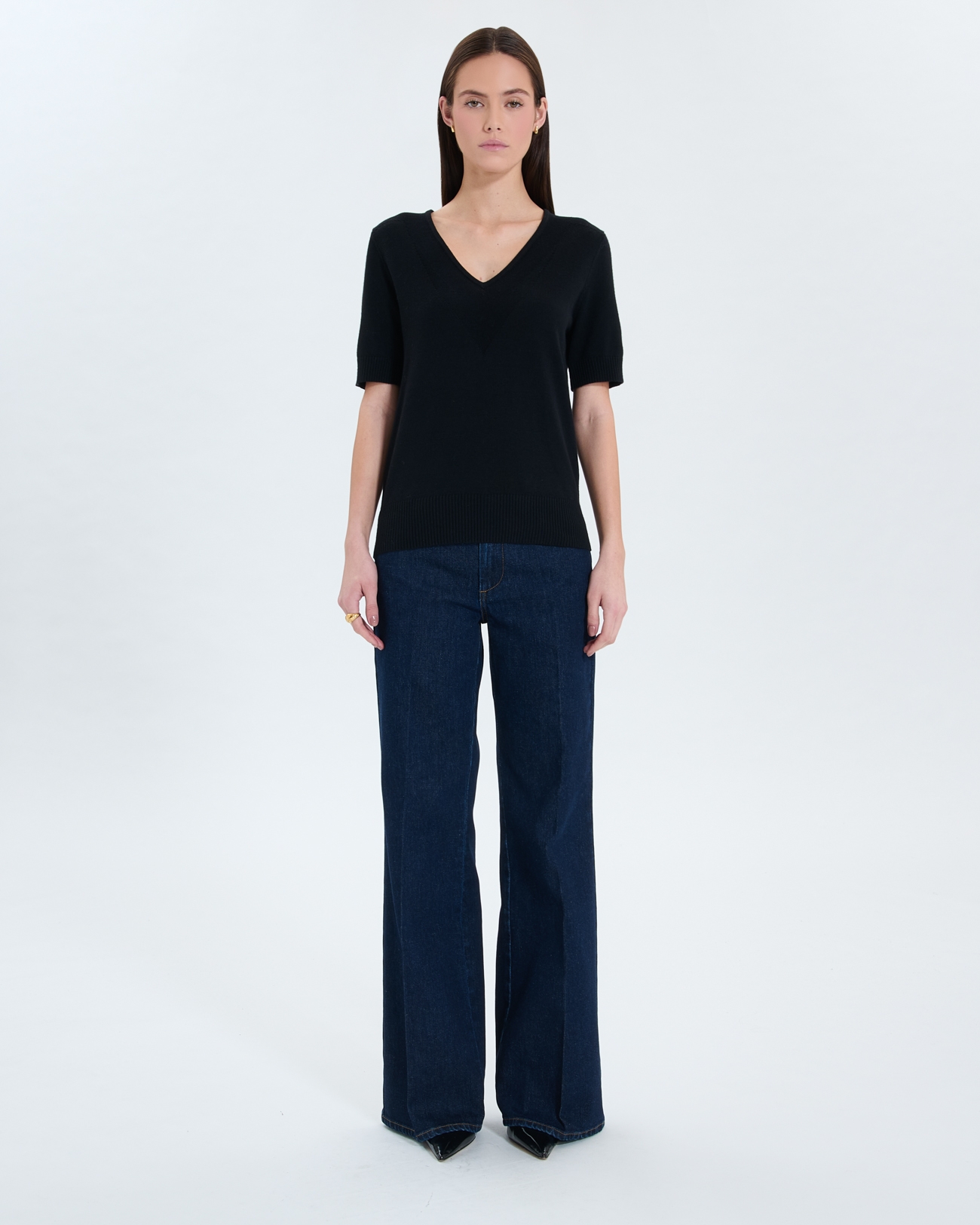 Pull Narvi Pull manches courtes noir ZAPA