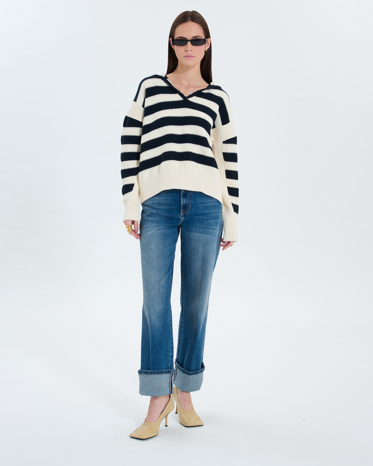 Pull Nada Pull &agrave; capuche bicolore ZAPA