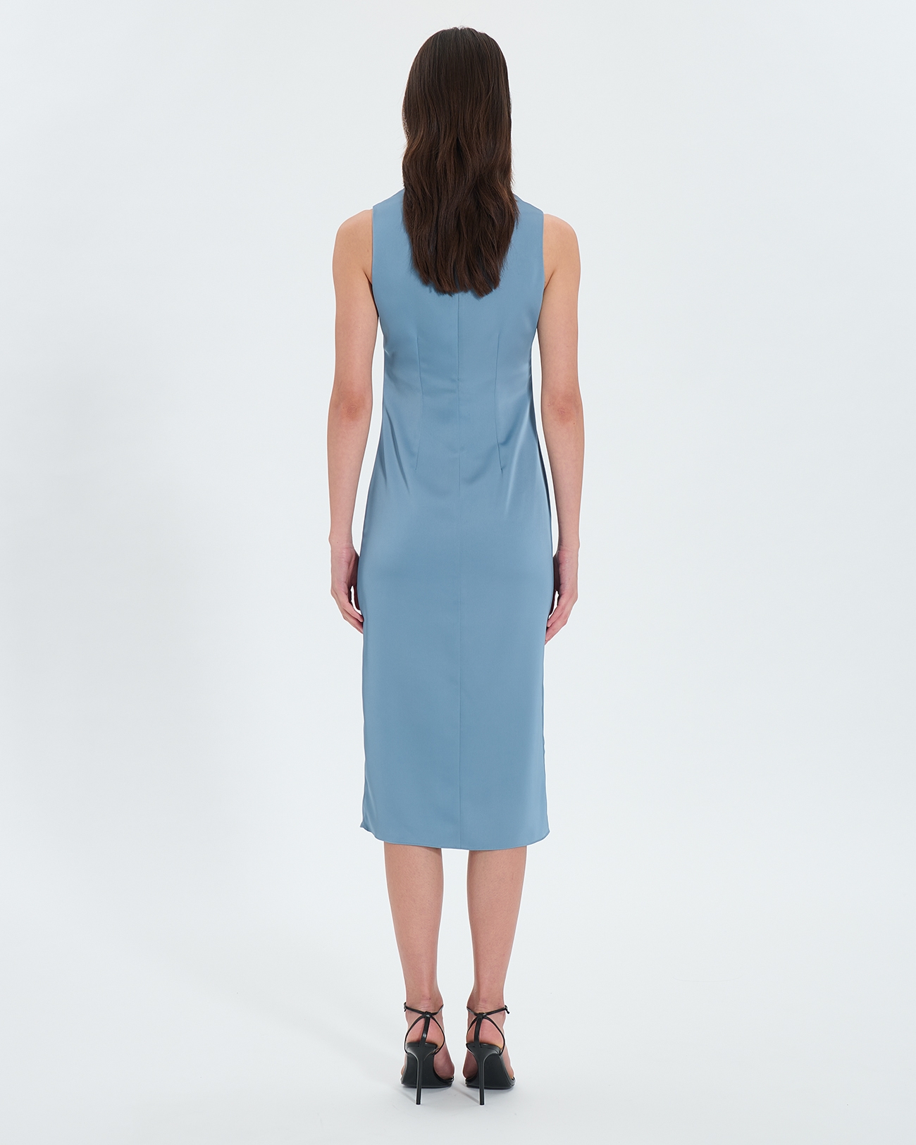 Robe Roel Robe midi satin&eacute;e bleue hortensia ZAPA