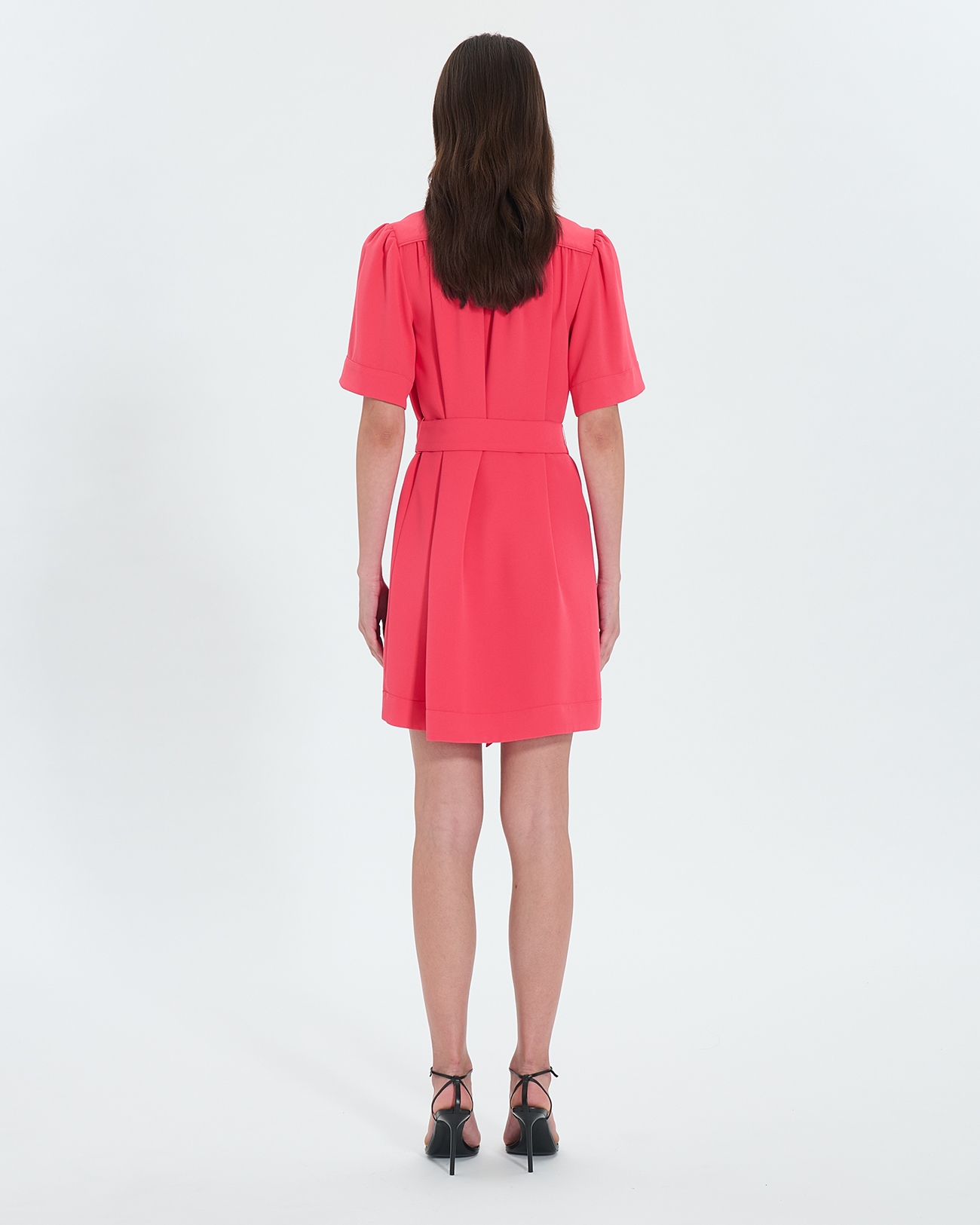 Robe Retie Robe droite cintr&eacute;e corail ZAPA