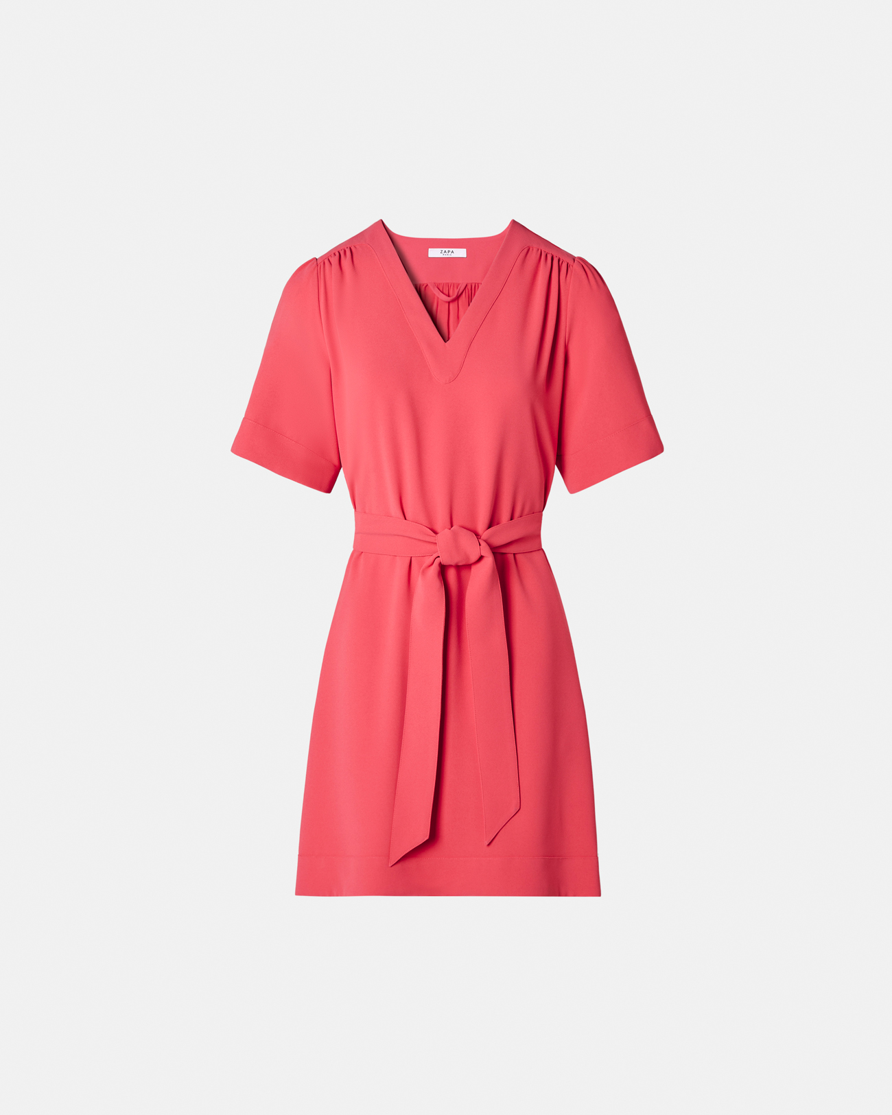 Robe Retie Robe droite cintr&eacute;e corail ZAPA