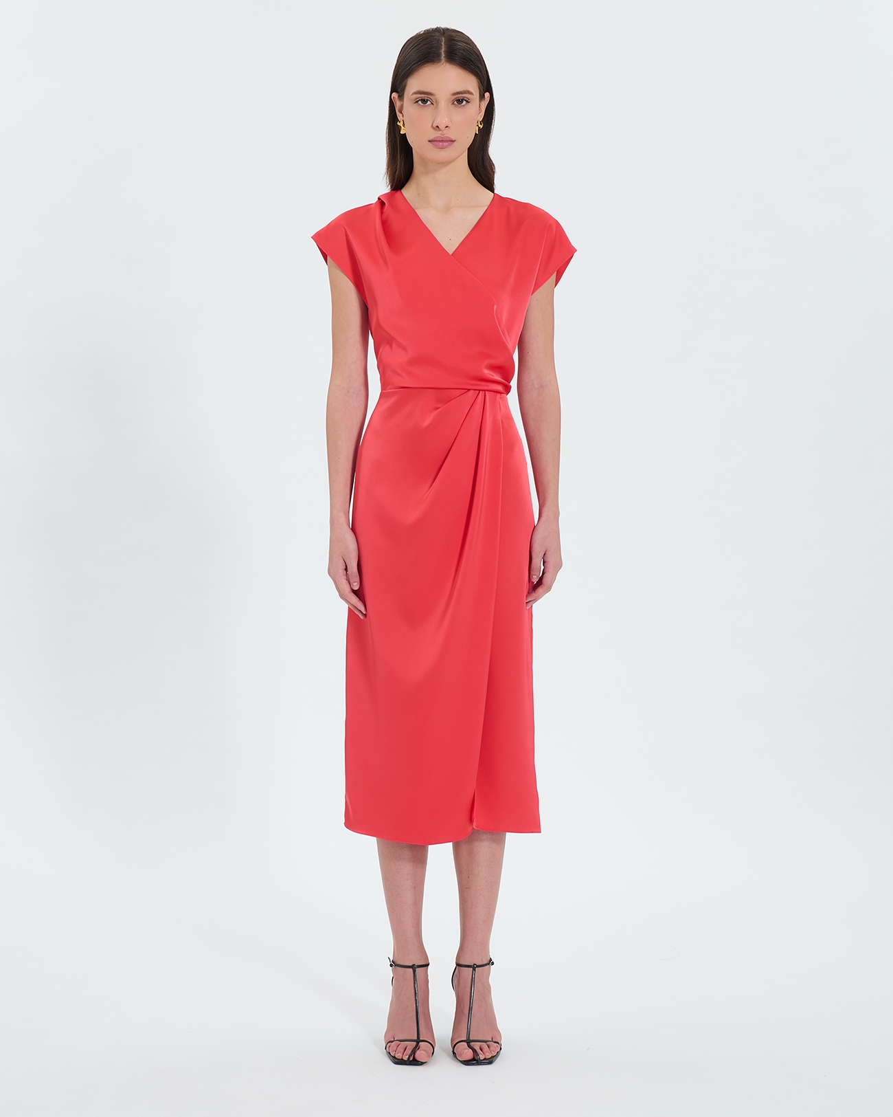 Robe Rang Robe satin&eacute;e corail ZAPA